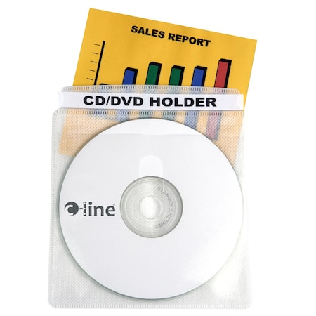 C-Line Products Deluxe Individual CDDVD Holders, 50PK 61988